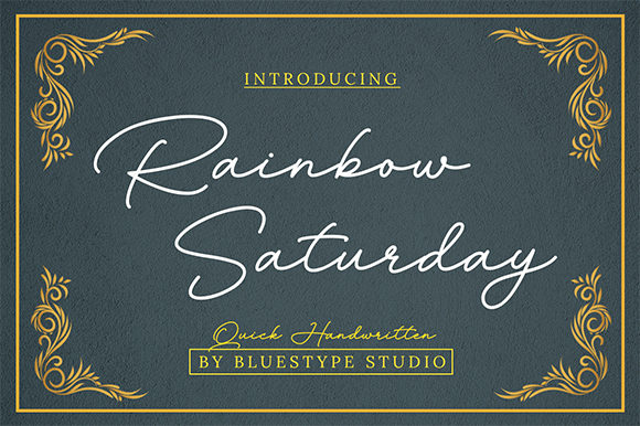 Rainbow Saturday: A Refined Script Font for Editorial Design