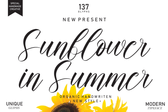Sunflower in Summer: A Handwritten Font for Creative Makers